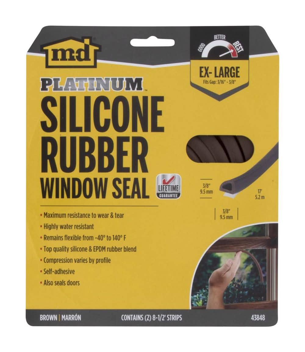 M-D Building Products Platinum Brown Epdm Rubber Foam Weatherstrip For Windows 204 In. L X 0.38 In.