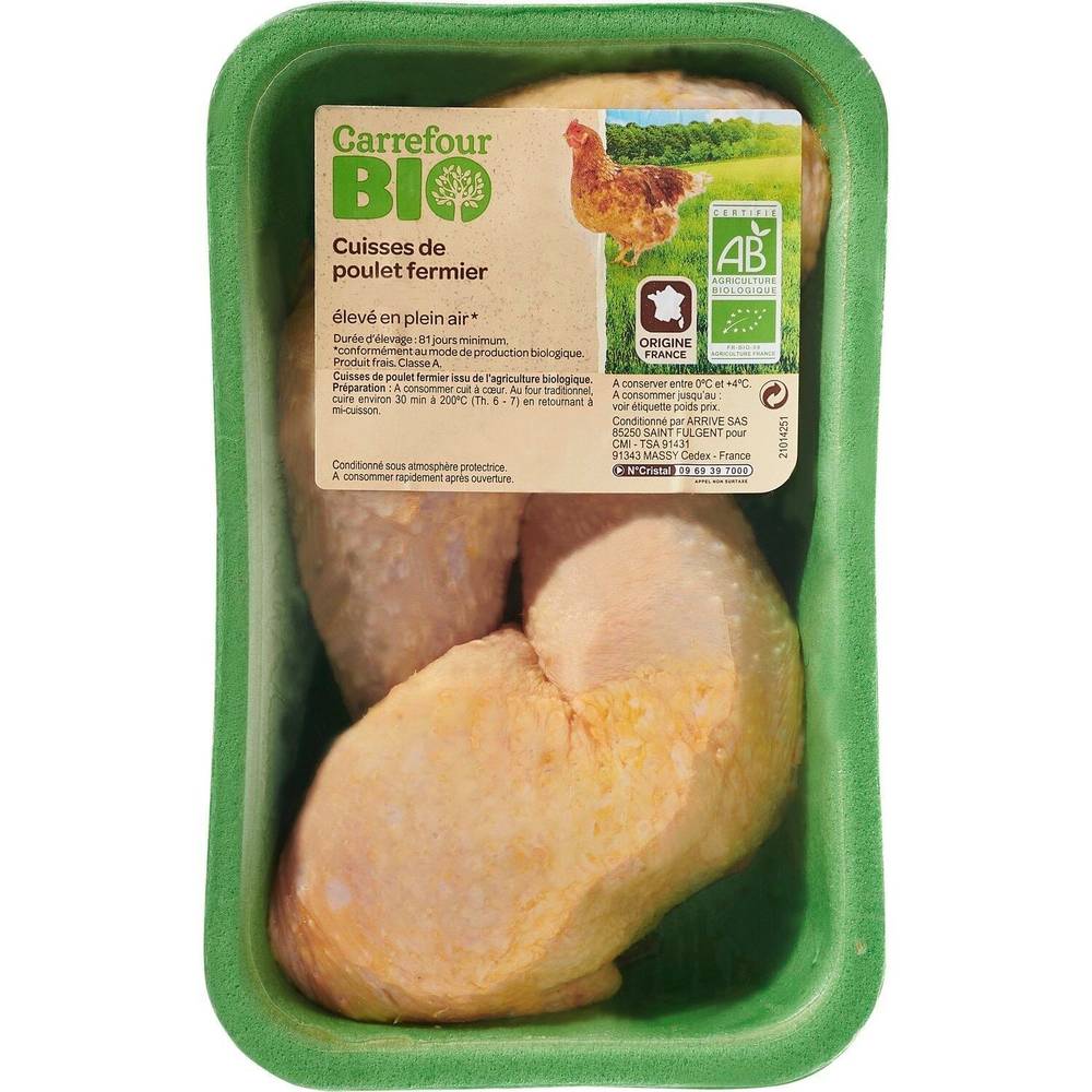 Carrefour Bio - Cuisse de poulet bio fermier jaune