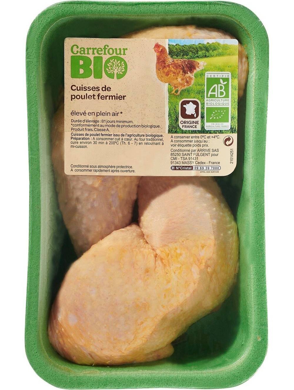 Carrefour Bio - Cuisse de poulet bio fermier jaune (2)