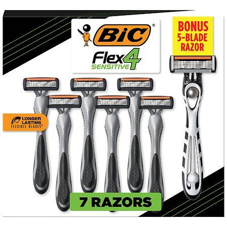 Disposable Razors For Men With 4 Blades With Bonus Bic Flex 5 Disposable Razor