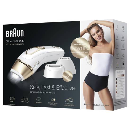 Braun Silk·expert Pro 5 Pl5223 Ipl Permanent Visible White/Gold