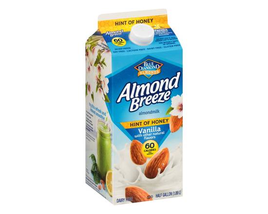 Almond Breeze · Hint of Honey Vanilla Almondmilk (1/2 gal)