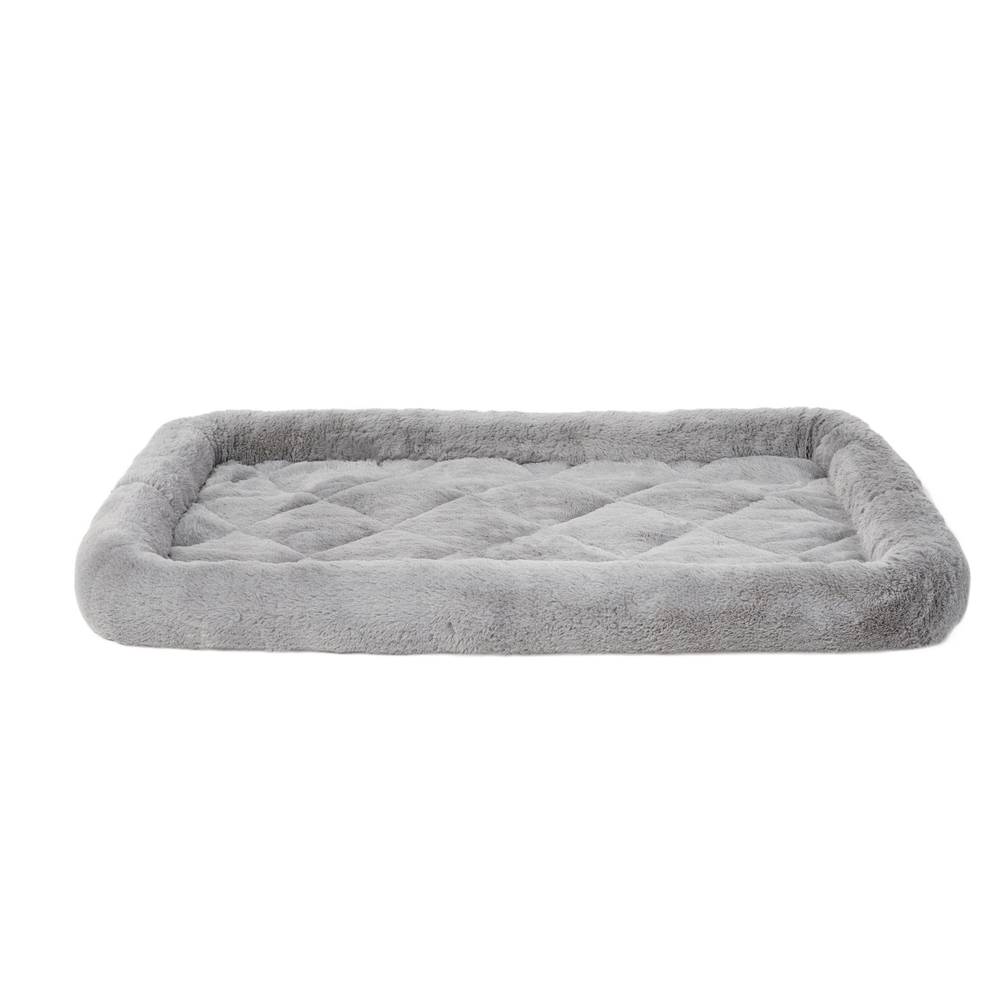 Top Paw Plush Crate Mat, 30" x 19", Grey