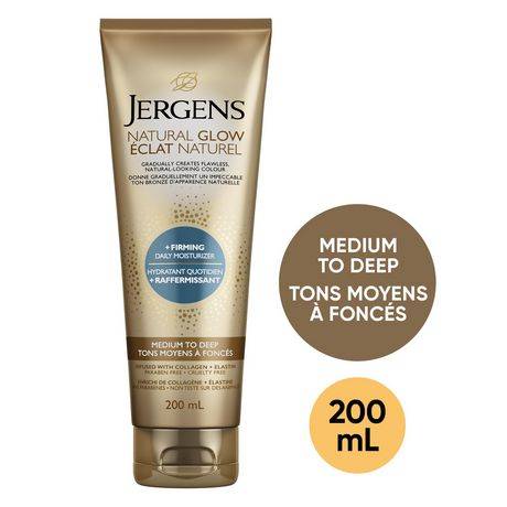 Jergens Natural Glow +Firming Daily Moisturizer, Medium To Deep (200 ml)