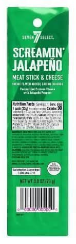 7-Select Screamin' Jalapeno Meat Stick & Cheese Combo 0.8oz
