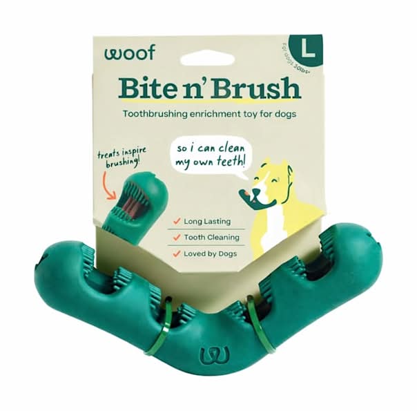 Woof Bite n' Brush Treat Dispenser Dog Toy, Large