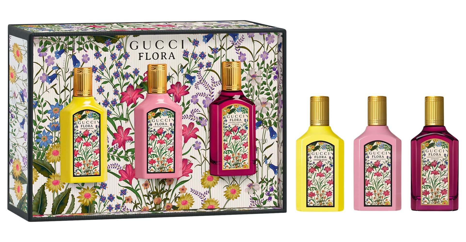 Gucci Mini Flora Gorgeous Collection Perfume Sampler Gift Set