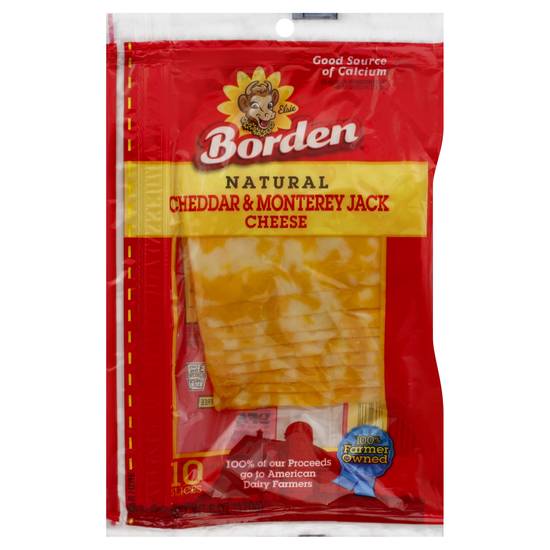 Borden Natural Cheddar & Monterey Jack Cheese Slices (10 ct)