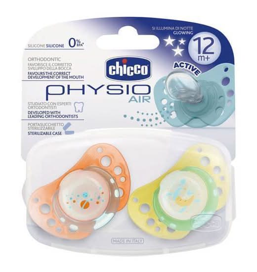 Chupeta Physio Air Lumi Silicone + 12 Meses Chicco 2 un