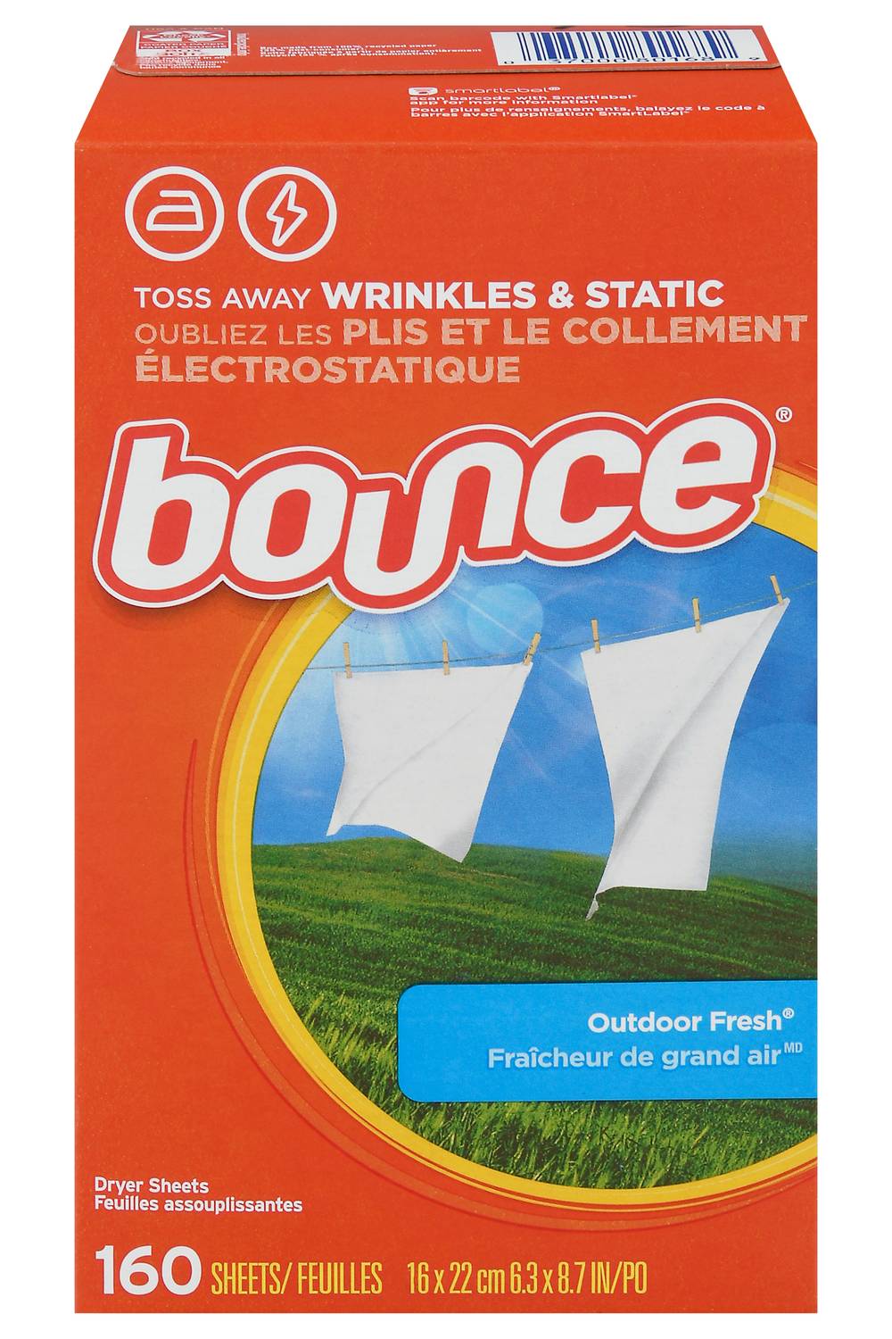 Bounce Outdoor Fresh Fabric Softener Dryer Sheets (1.3 lbs, 160 ct)