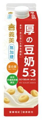 義美無加糖厚濃豆奶 936ml