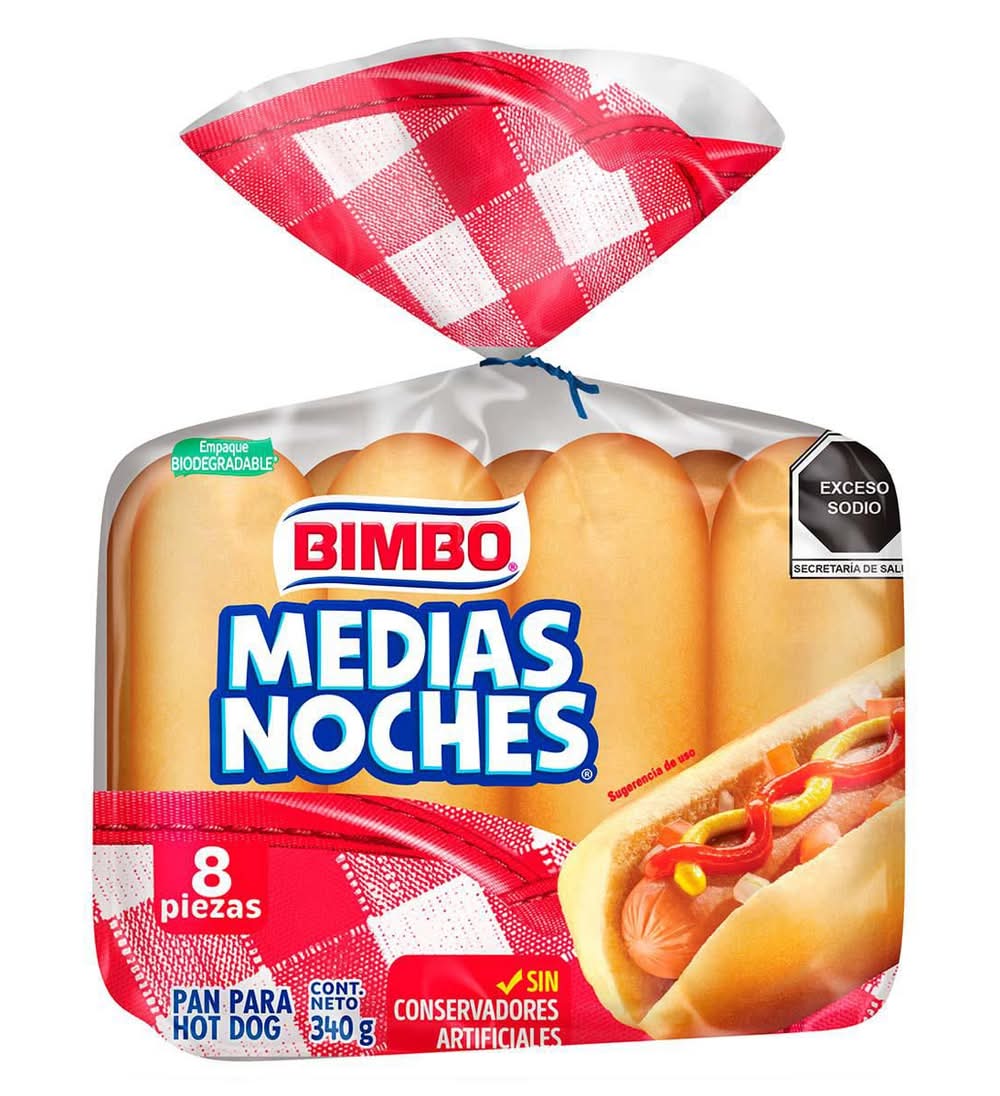 Bimbo · Medias noches pan para hot dog (8 un)