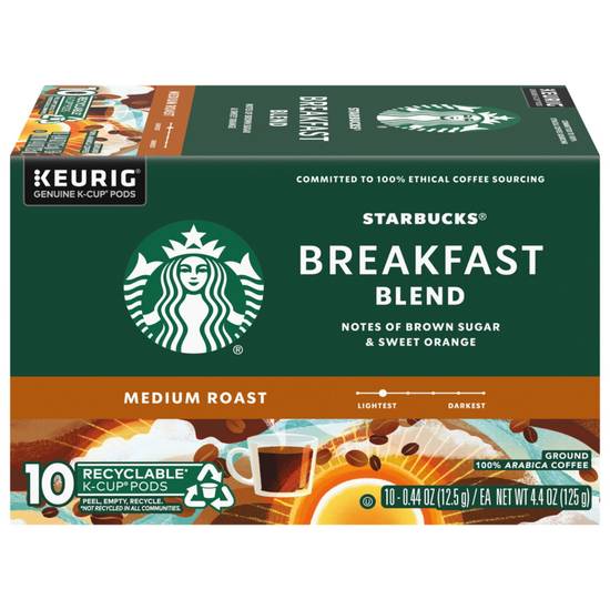 Starbucks Breakfast Blend K-Cup Pods, 10 CT