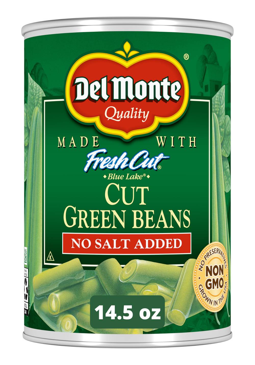 Del Monte No Salt Added Cut Green Beans (14.5 oz)