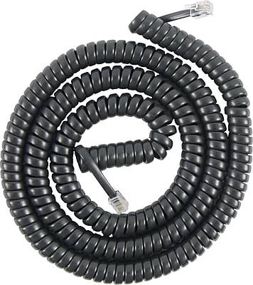 Powergear Coiled Telephone Cord 12' Black 27639