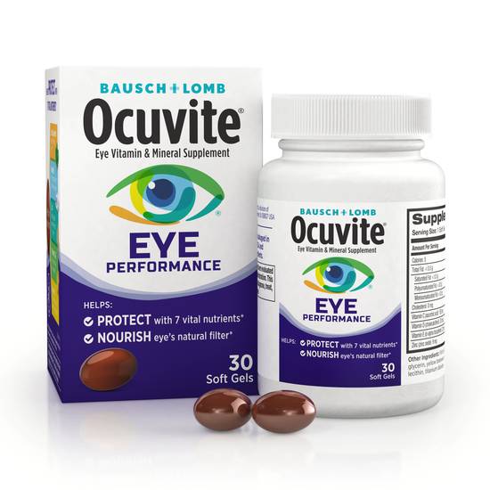 Bausch & Lomb Ocuvite Eye Vitamin & Mineral Supplement Eye Performance Softgel - 30 ct