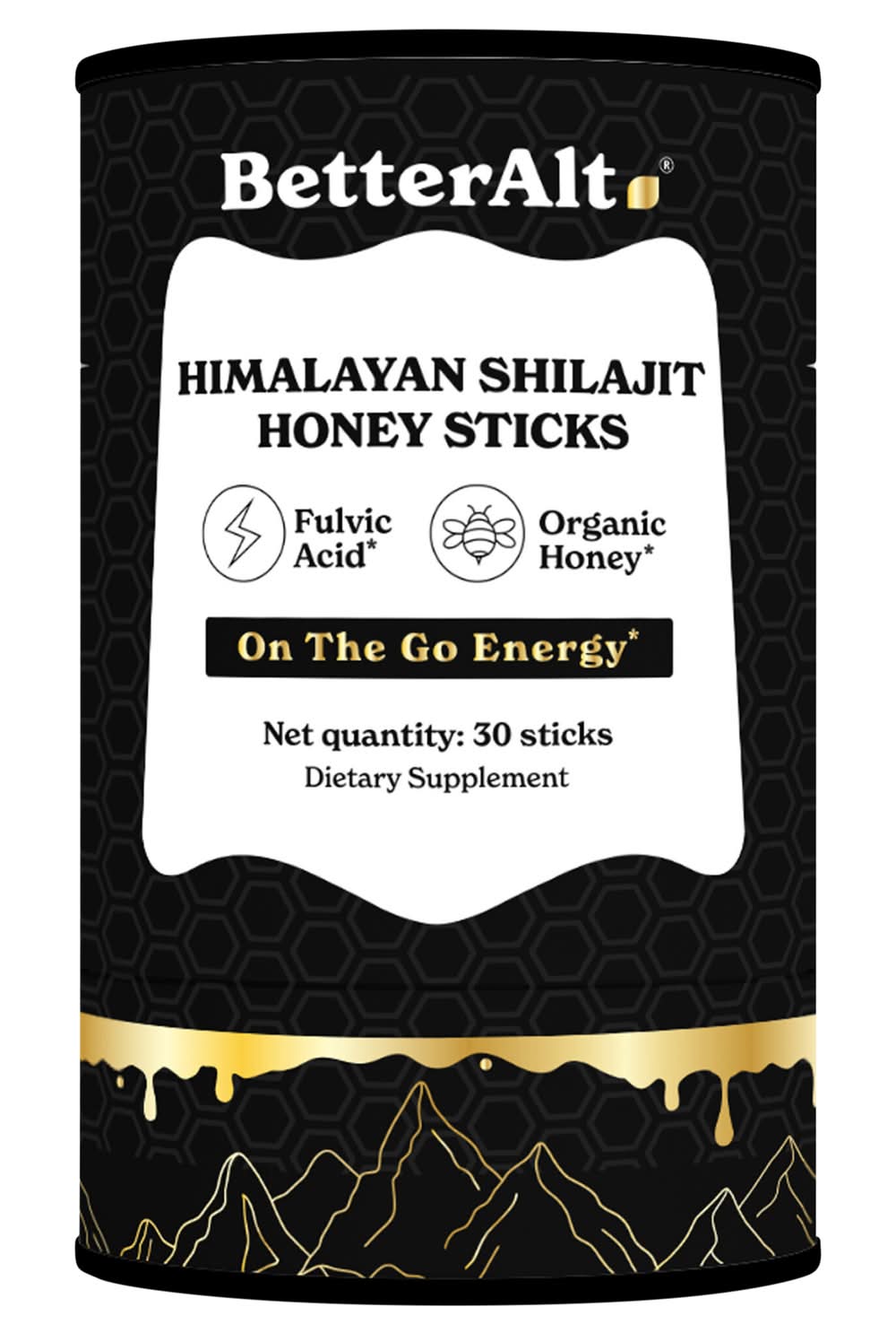 BetterAlt Himalayan Shilajit Honey Sticks (30 ct)