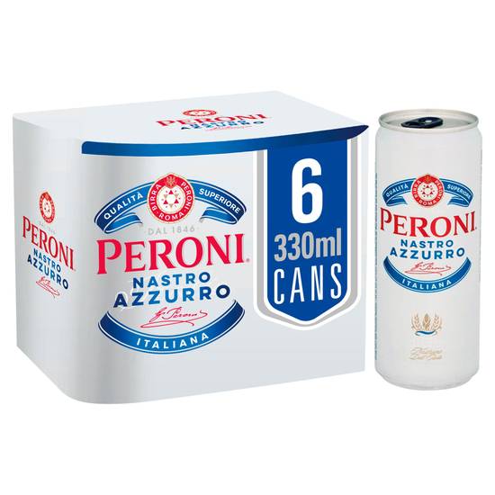 SAVE £1.85 Peroni Nastro Azzurro Beer Lager Cans 6x330ml