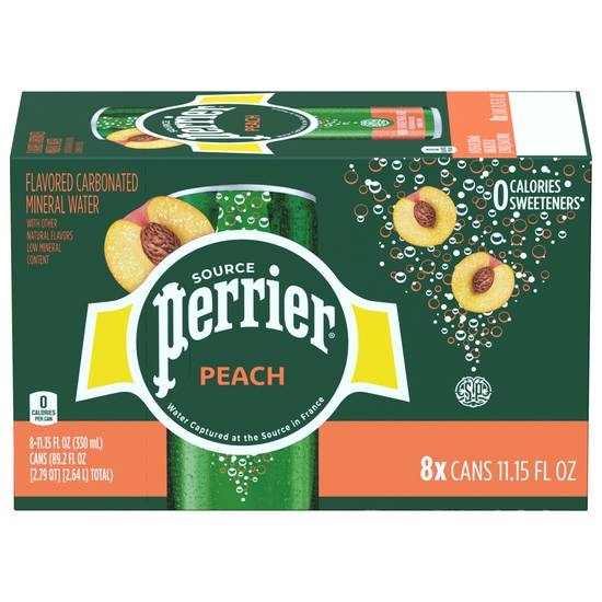 Perrier Carbonated Mineral Water (8 pack, 11.15 fl oz) (peach )
