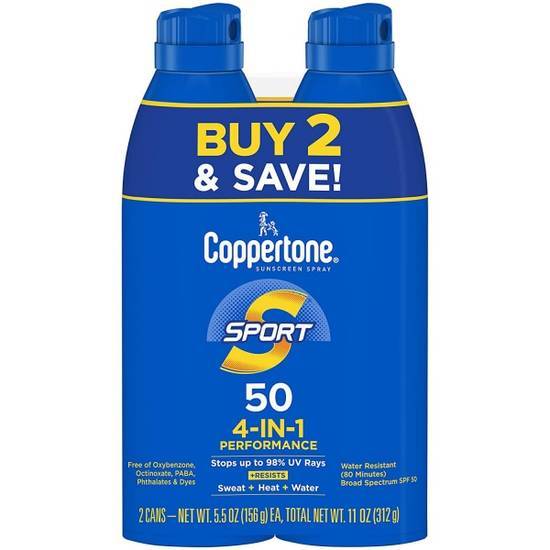 Coppertone Sport C Spray 50 Twinpk (2 ct)