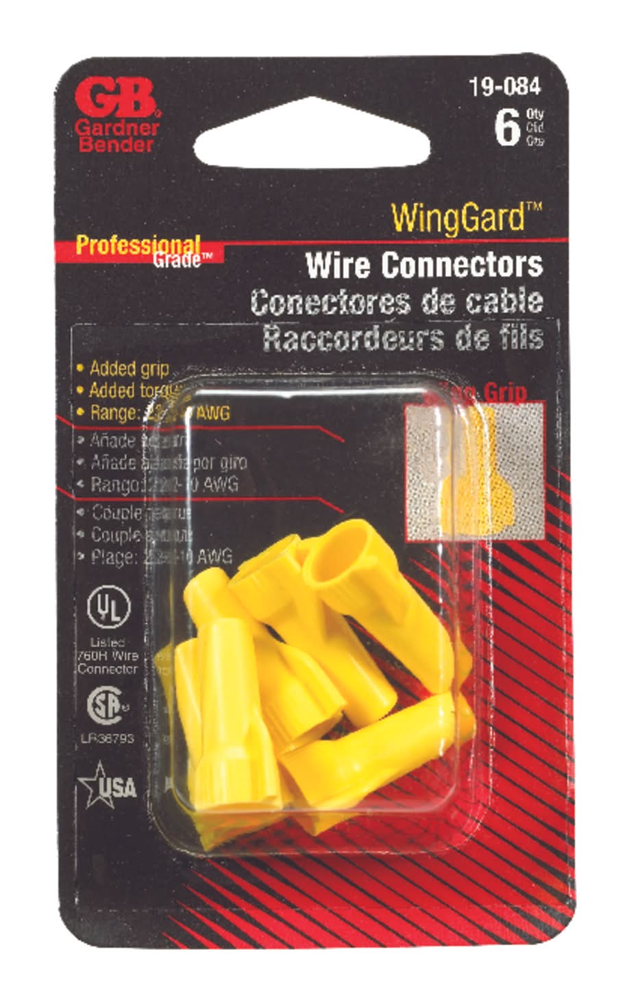 Gardner Bender Winggard 22-10 Ga. Copper Wire Wire Connector Yellow 6 Pk