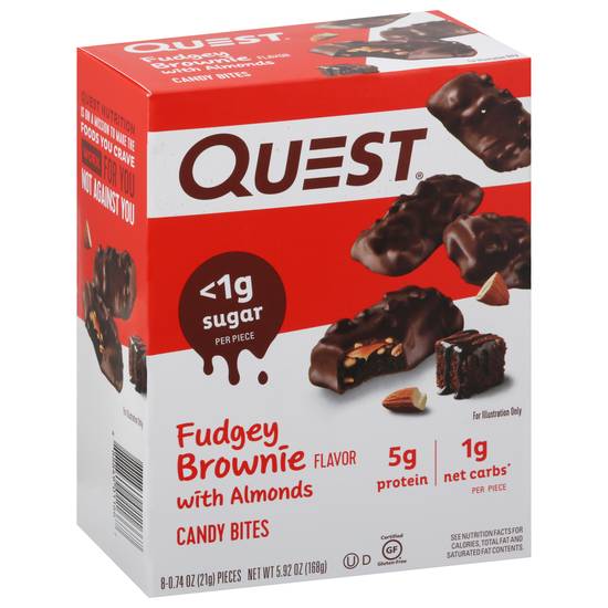 Quest Fudgey Brownie With Almonds Protein Candy Bites (8 x 0.7 oz)