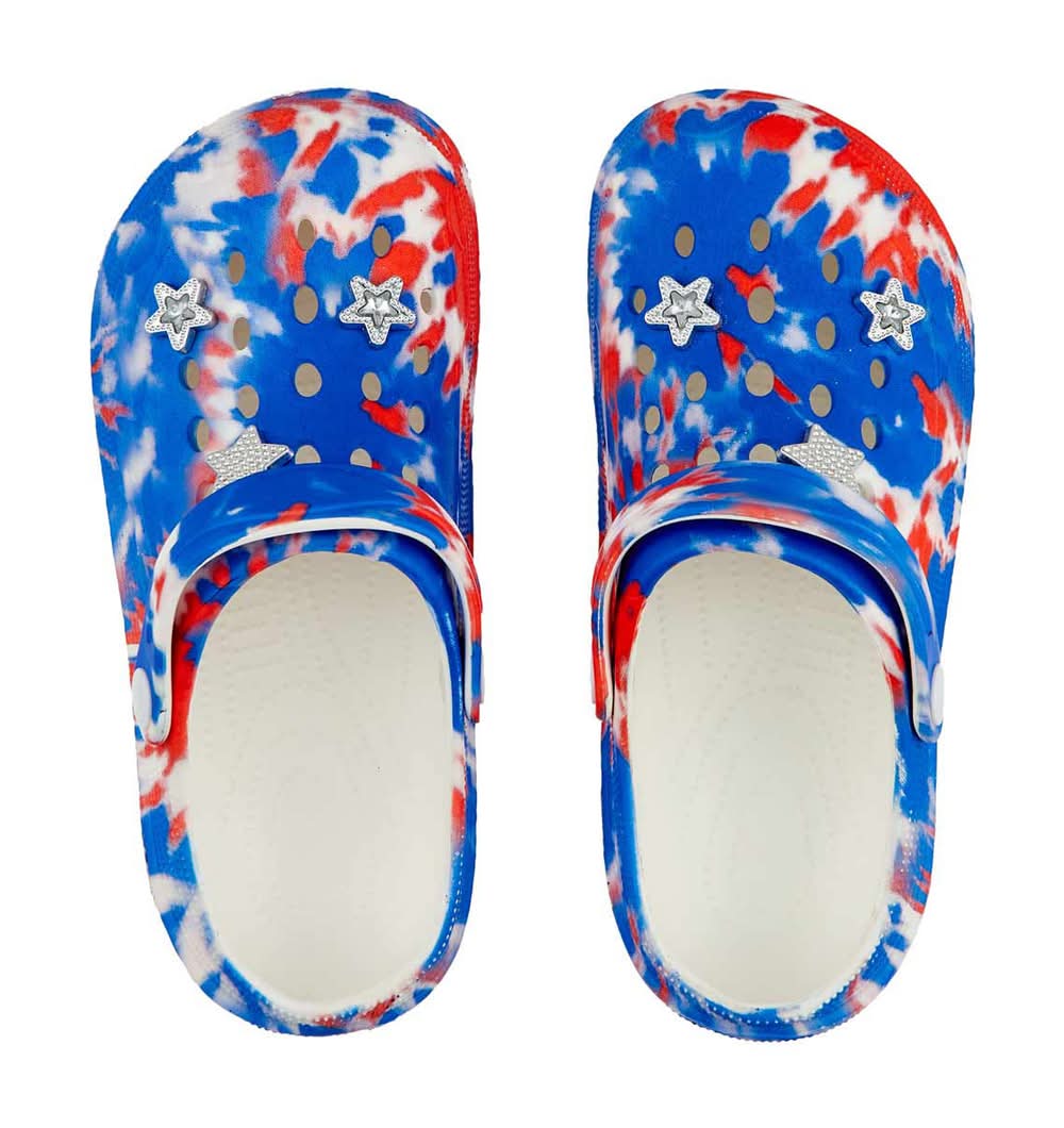 Patriotic Day Tie-Dye Pattern Printed Clogs
