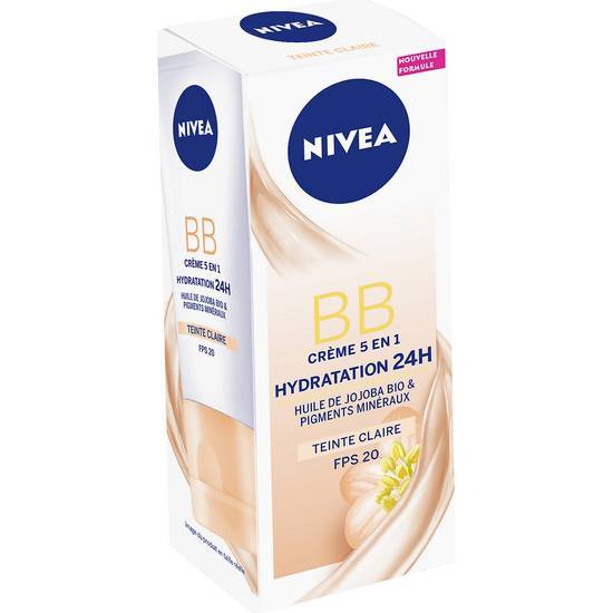 Bb crème nivea hydratation 24h teinte claire + éclat fps 20 essentials 50ml