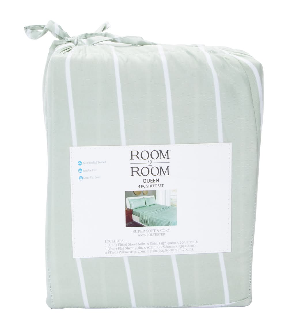 Room 2 Room™ Queen Size Sheet Set 4-Piece Stripes