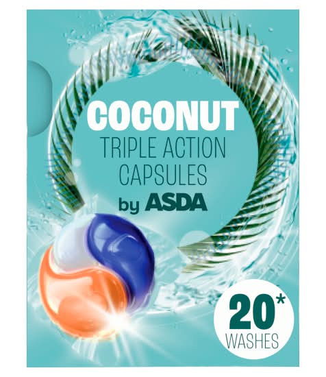 ASDA Coconut, Triple Action Capsules (20 x 13g)