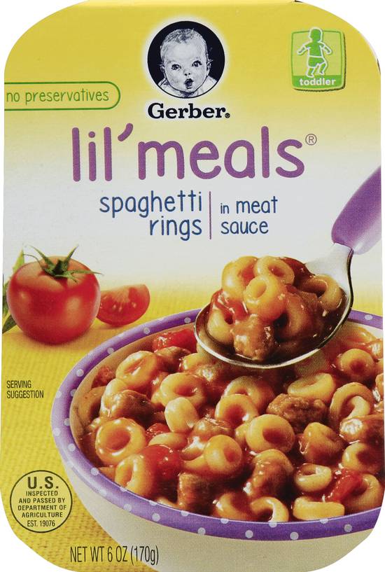 Gerber Lil'meals For Toddler Spaghetti Rings in Meat Sauce