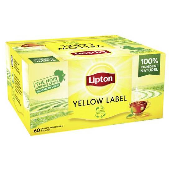 Thé noir yellow label du Kenya Lipton x60