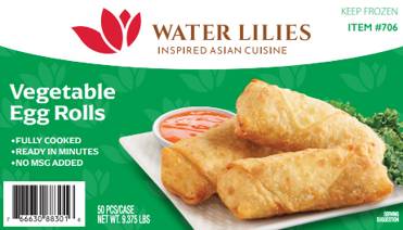 Water Lilies - Frozen Vegetable Spring Rolls - 2.2lb (40 Units)