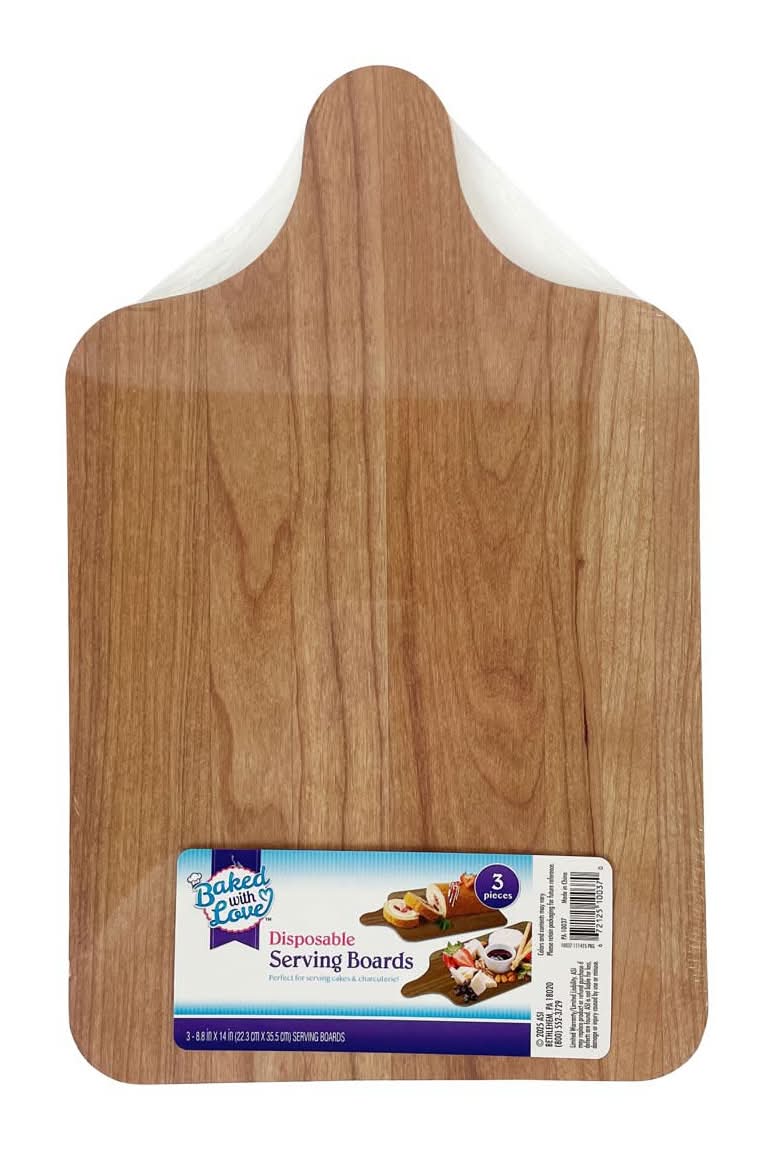 Baked With Love Disposable Serving Boards 8.8x14 In 3 Pk
