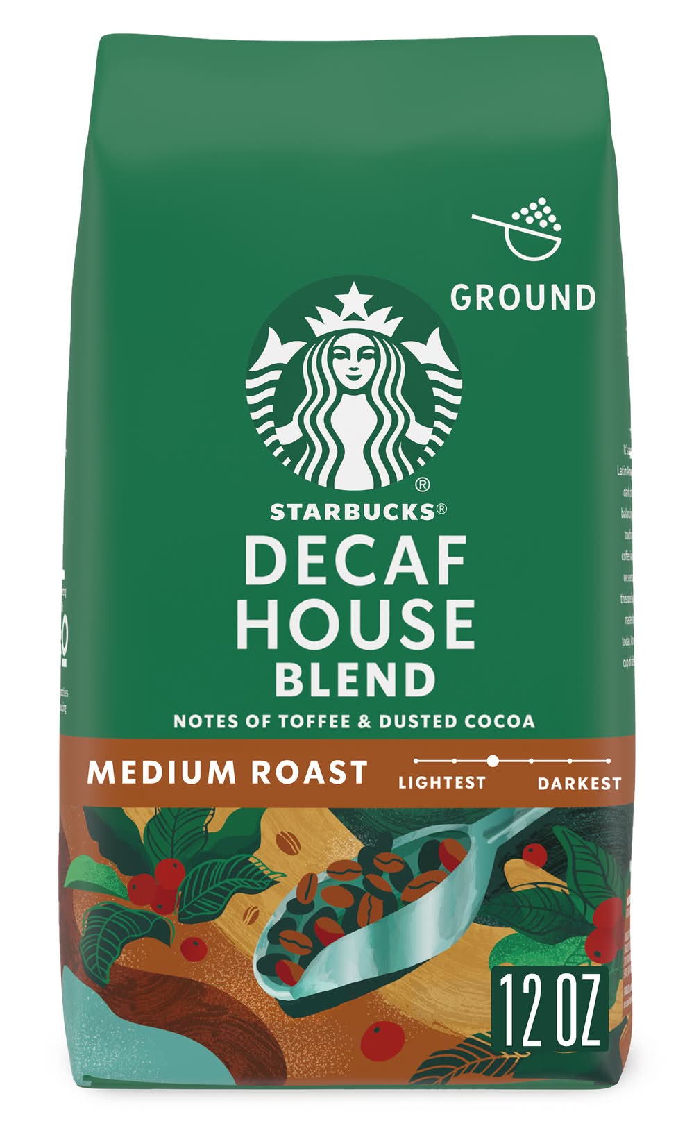 Starbucks 100% Arabica Medium Roast Decaf House Blend Ground Coffee (12 oz)