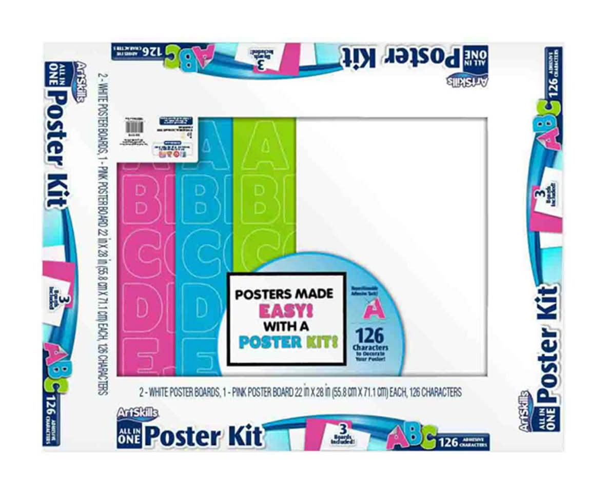 ArtSkills All in One Poster Kit, 22x28 in, Assorted (3 ct)