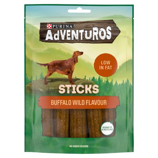 Adventuros Dog Treat Buffalo Wild Flavour Sticks 120g