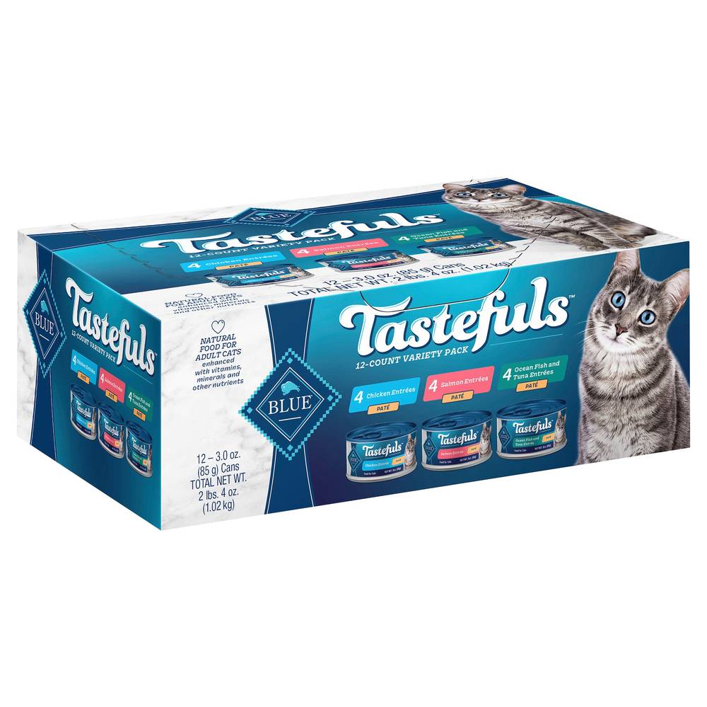 Blue Buffalo Tastefuls Adult Cat Food, Assorted (3 oz, 12 ct)