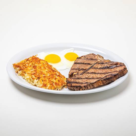 3/4 LB. T-BONE STEAK & EGGS