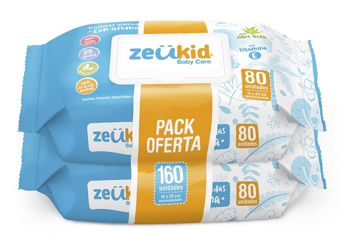 Zeukid · Pack toallitas húmedas con aroma (80 un)