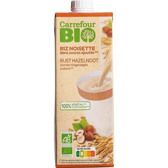 Carrefour Bio - Boisson végétale sans sucres ajoutés (1 L) (riz noisette )