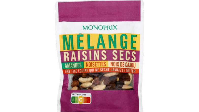 Monoprix - Mélange raisins secs amandes noisettes noix de cajoun