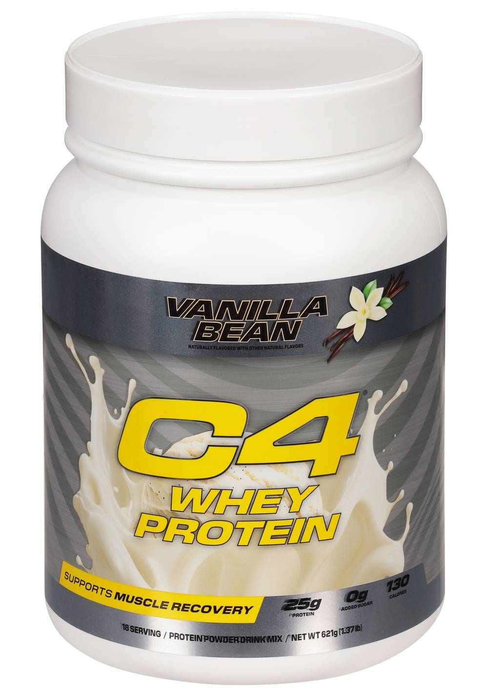 C4 Whey Protein Powder Drink Mix, Vanilla Bean (1.37 lbs)