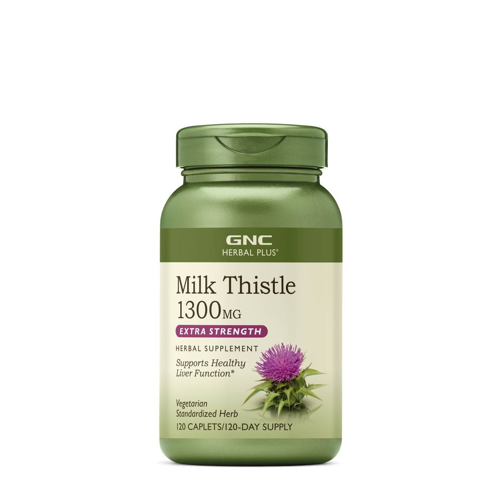 Gnc Herbal Plus Milk Thistle 1300mg Caplets (120 ct)