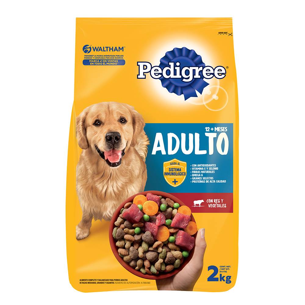 Pedigree alimento seco (adulto/raza mediana y grande)