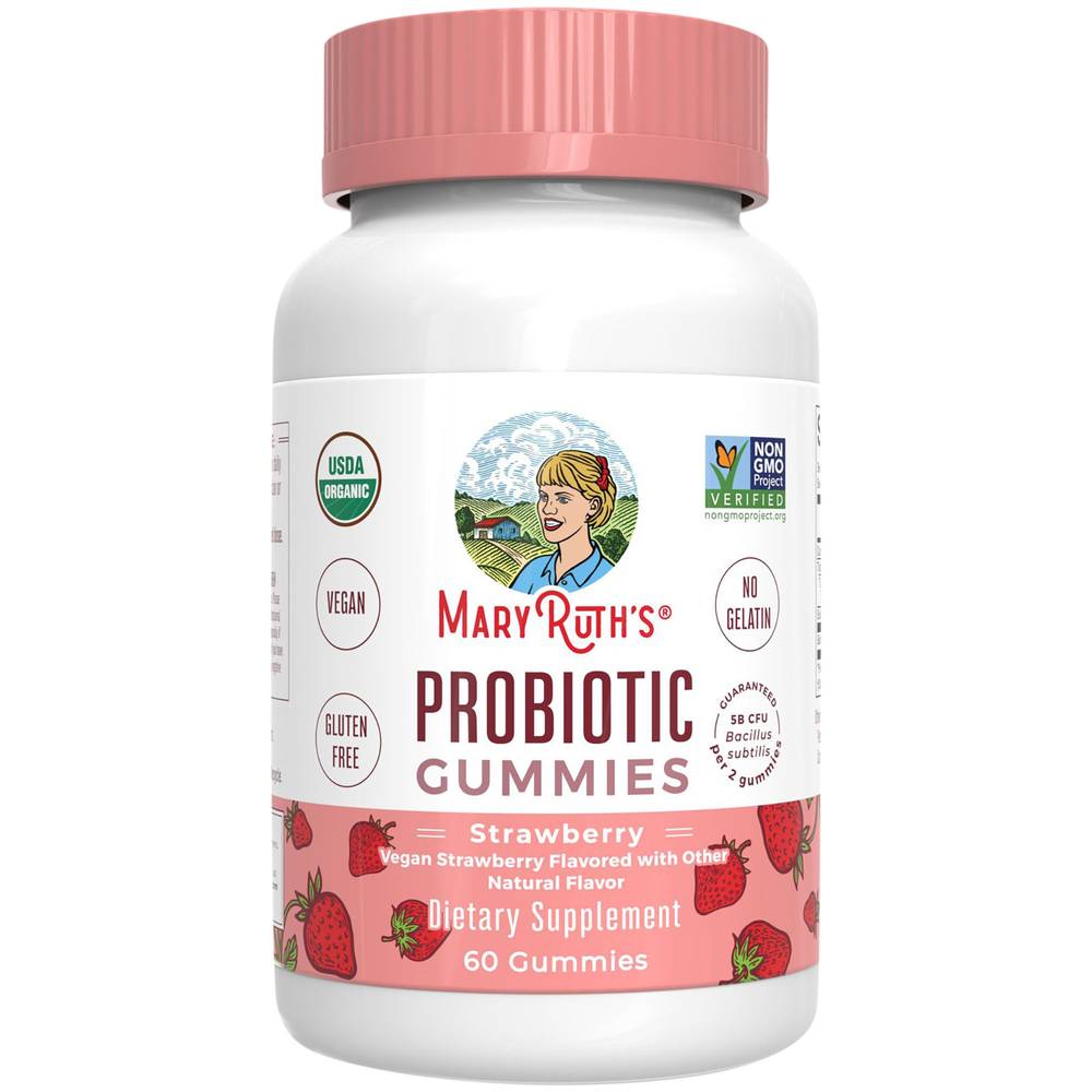 Organic Probiotic Gummies - 5 Billion Cfu'S - Strawberry (60 Gummies)