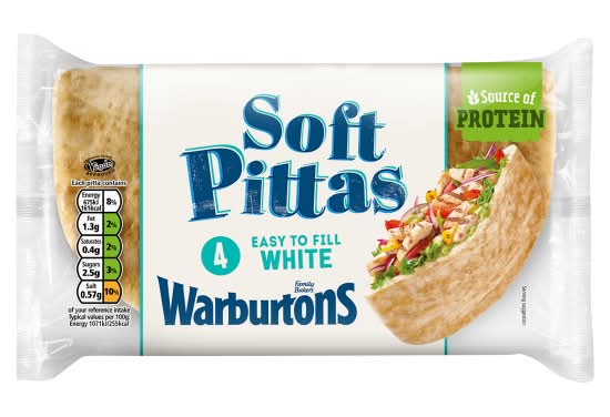 Warburtons White Soft Pittas (4 pack)
