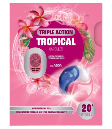 ASDA Tropical, Triple Action Laundry Capsules (20 pack)