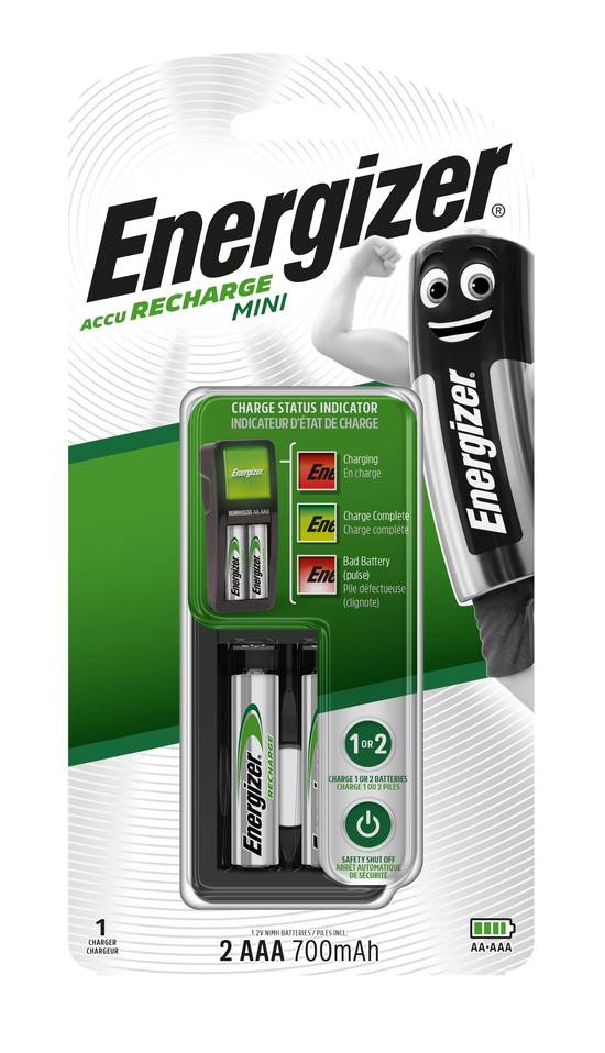 Energizer - Chargeur mini + 2 piles aaa/lr3 incluses