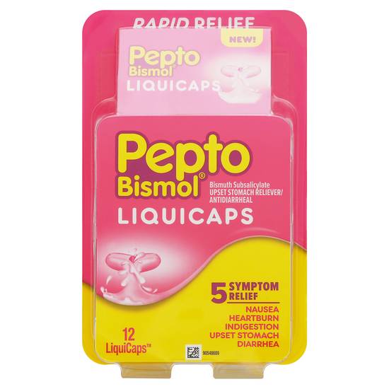 Pepto Bismol Rapid Relief Liquicaps, 12 Liquicaps